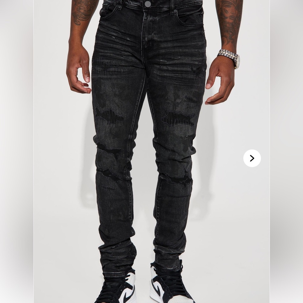 Men denim camo like style all black